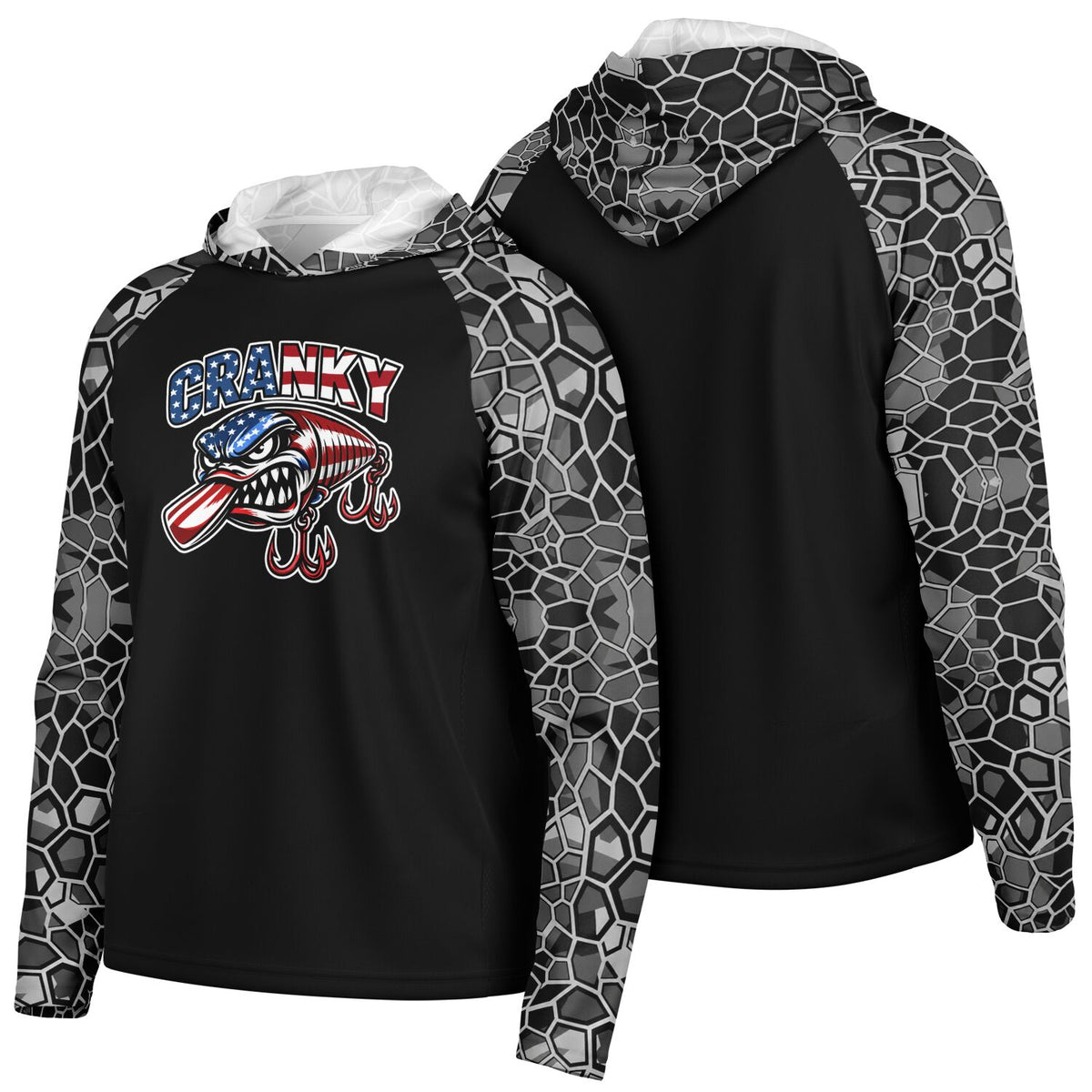 Cranky USA Crankbait SPF50 Performance Fishing Hoodie