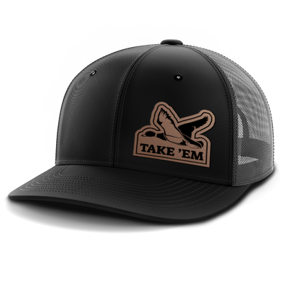 Take Em, Duck Hunting, Leather Patch Hat