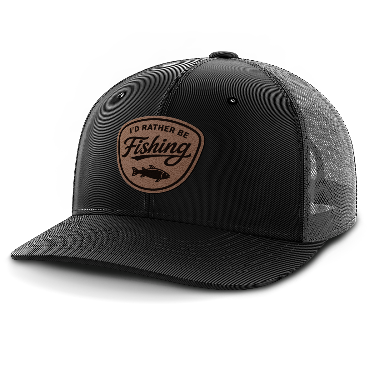 I'd Rather Be Fishing, Leather Patch Hat