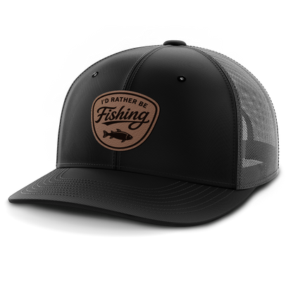 I'd Rather Be Fishing, Leather Patch Hat