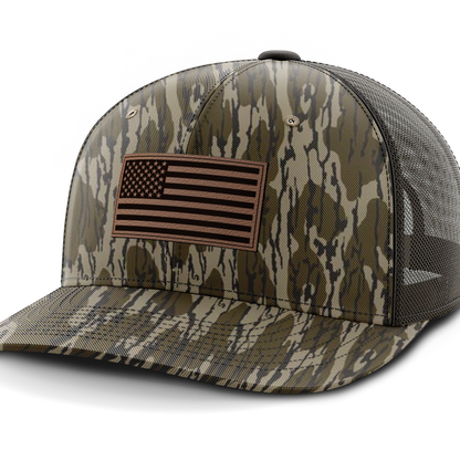 USA Flag, Leather Patch Hat