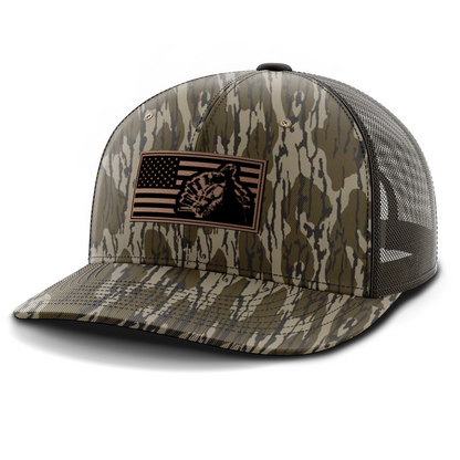 Turkey Flag, Turkey Hunting, Leather Patch Hat