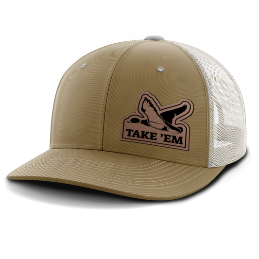 Take Em, Duck Hunting, Leather Patch Hat