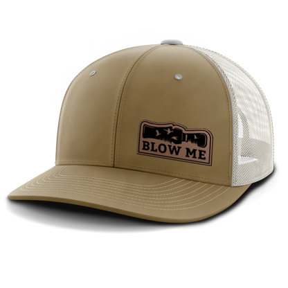 Blow Me, Duck Hunting, Leather Patch Hat