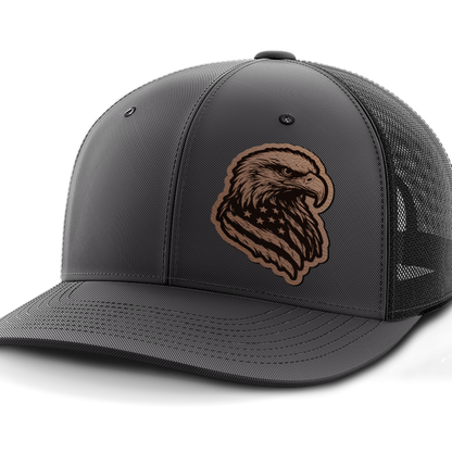 Eagle Flag (left), Leather Patch Hat