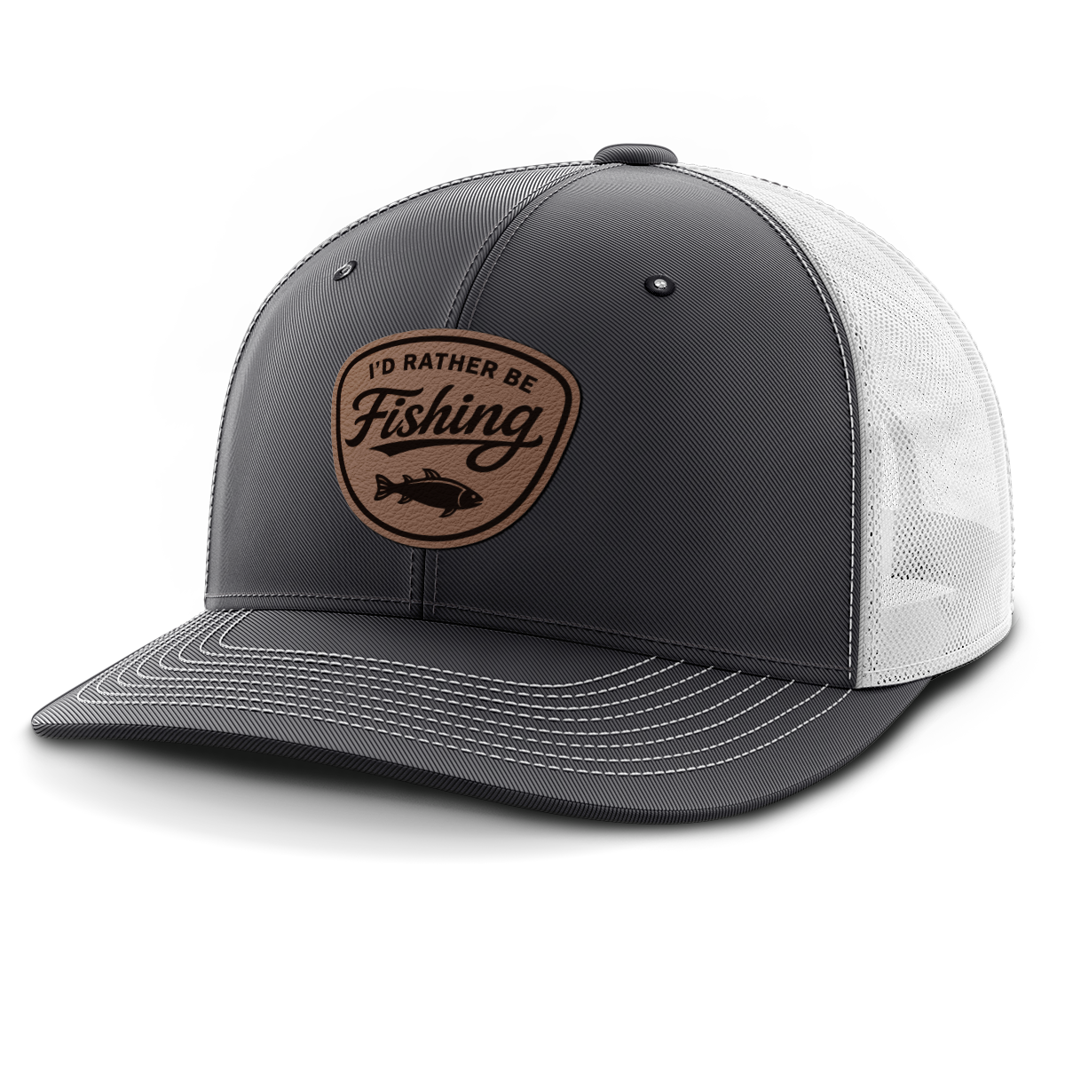 I'd Rather Be Fishing, Leather Patch Hat