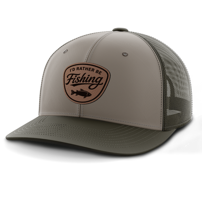I'd Rather Be Fishing, Leather Patch Hat