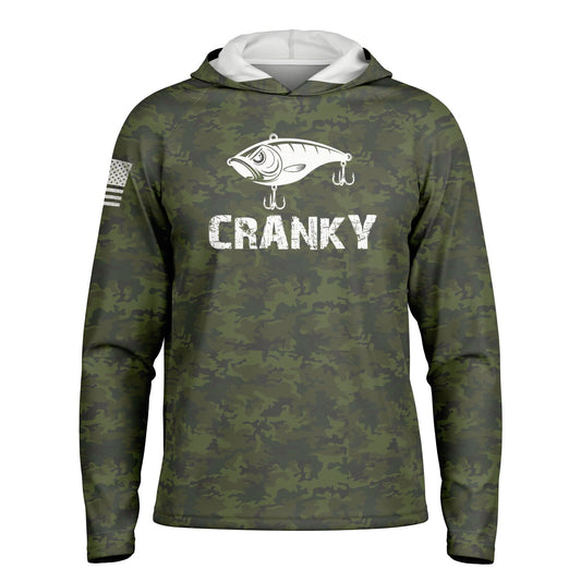 Cranky Crankbait SPF50 Patriotic Performance Fishing Hoodie
