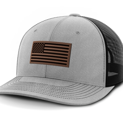 USA Flag, Leather Patch Hat