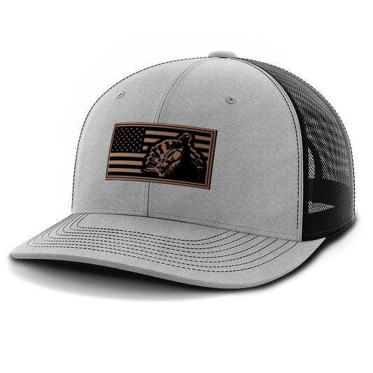 Turkey Flag, Turkey Hunting, Leather Patch Hat