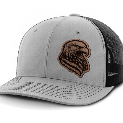 Eagle Flag (left), Leather Patch Hat