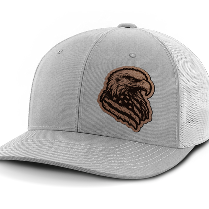 Eagle Flag (left), Leather Patch Hat