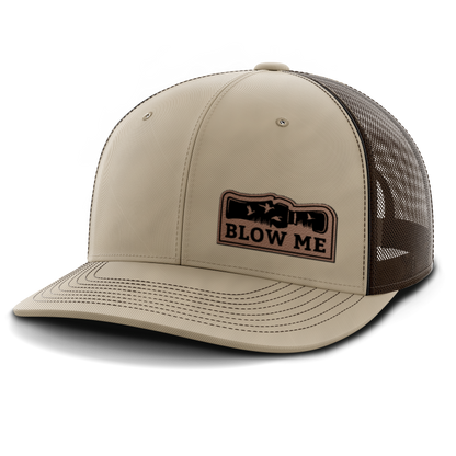 Blow Me, Duck Hunting, Leather Patch Hat