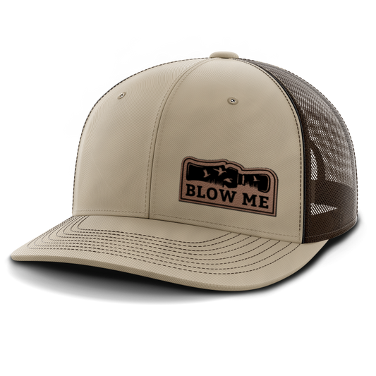 Blow Me, Duck Hunting, Leather Patch Hat