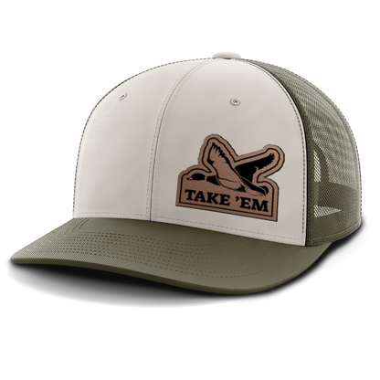 Take Em, Duck Hunting, Leather Patch Hat