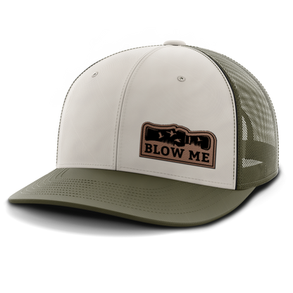 Blow Me, Duck Hunting, Leather Patch Hat