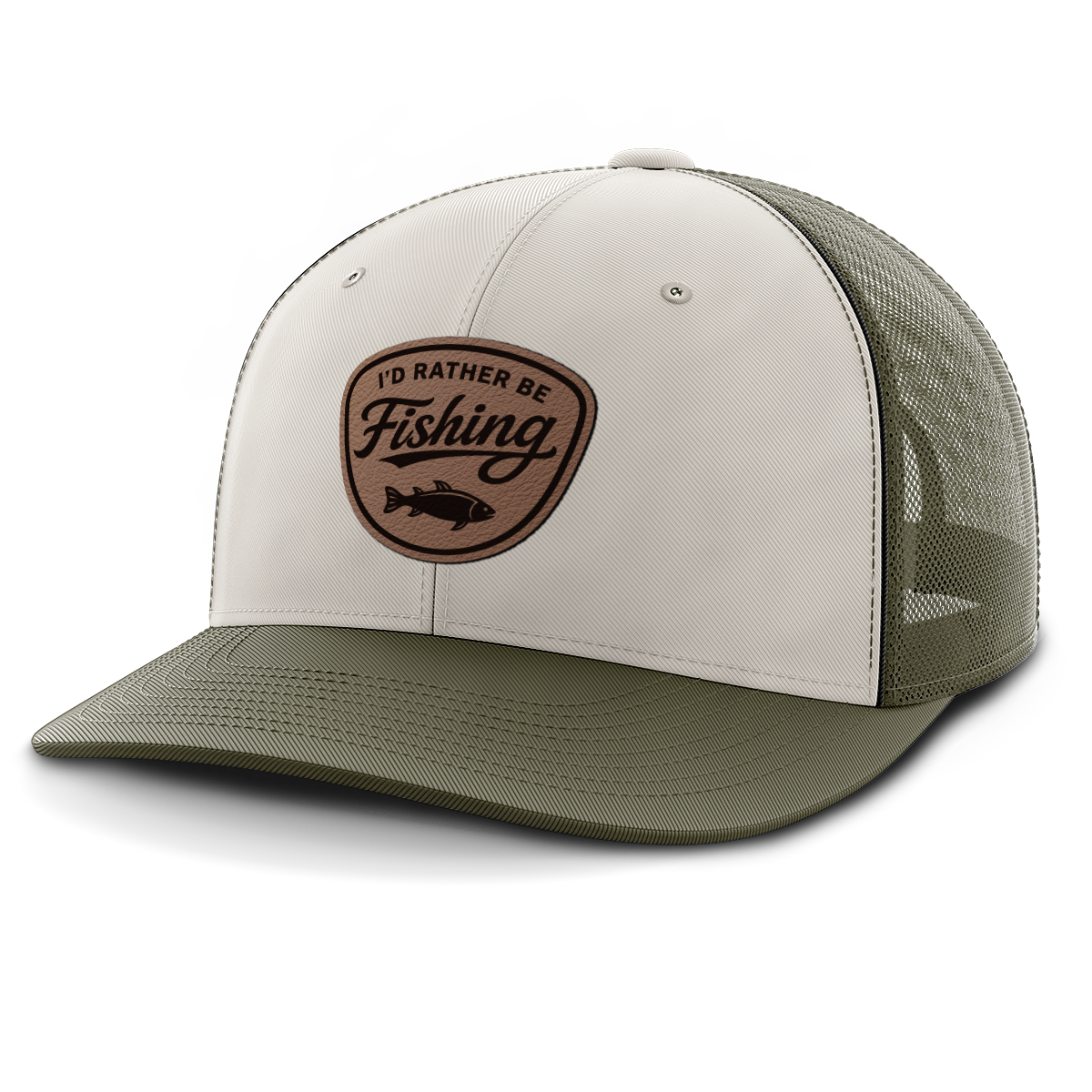 I'd Rather Be Fishing, Leather Patch Hat