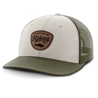 I'd Rather Be Fishing, Leather Patch Hat