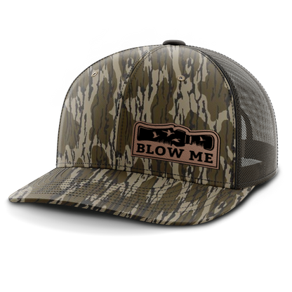 Blow Me, Duck Hunting, Leather Patch Hat