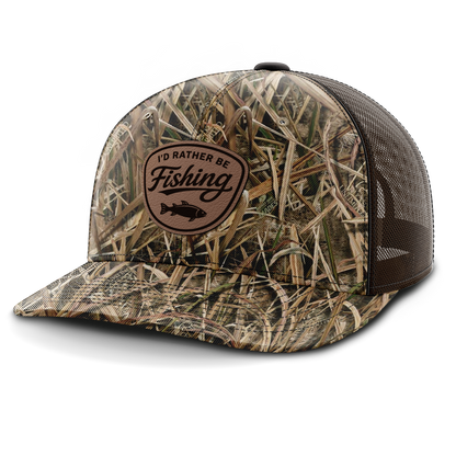 I'd Rather Be Fishing, Leather Patch Hat