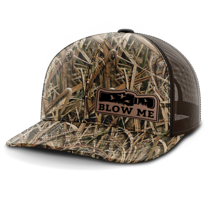 Blow Me, Duck Hunting, Leather Patch Hat