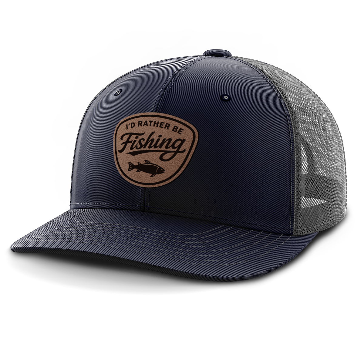 I'd Rather Be Fishing, Leather Patch Hat