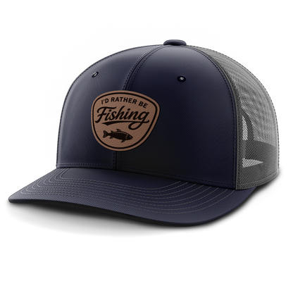 I'd Rather Be Fishing, Leather Patch Hat