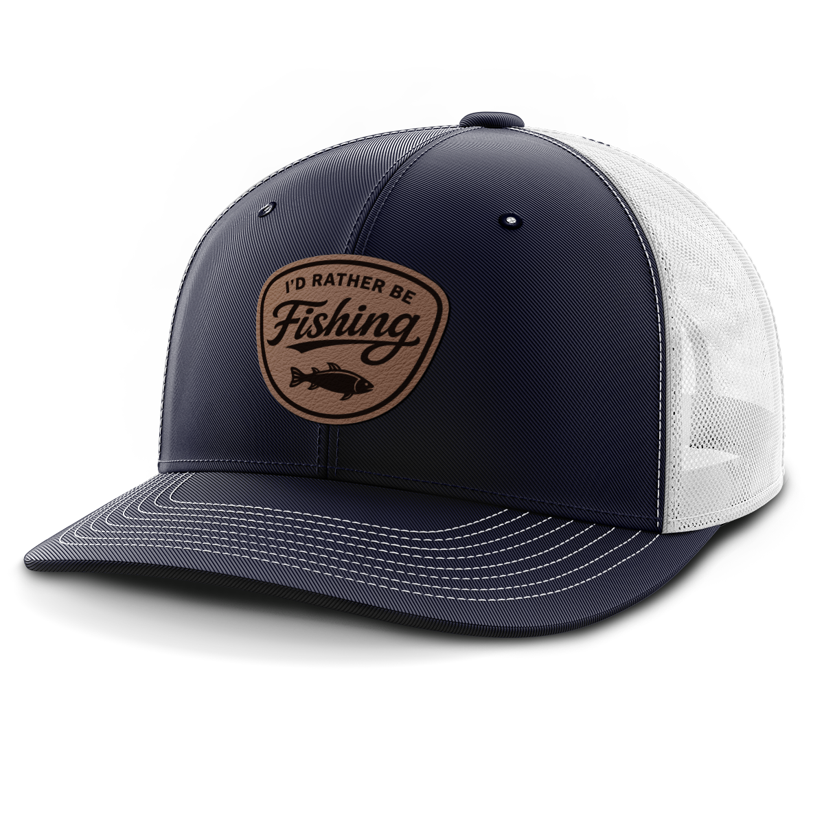 I'd Rather Be Fishing, Leather Patch Hat