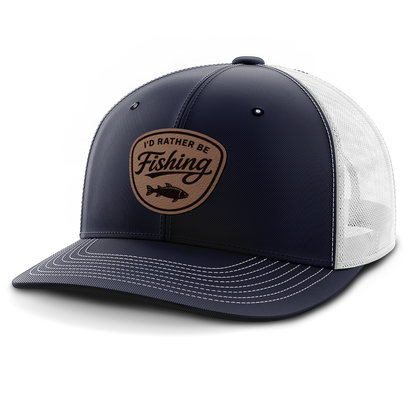 I'd Rather Be Fishing, Leather Patch Hat