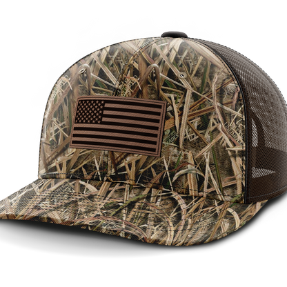 USA Flag, Leather Patch Hat